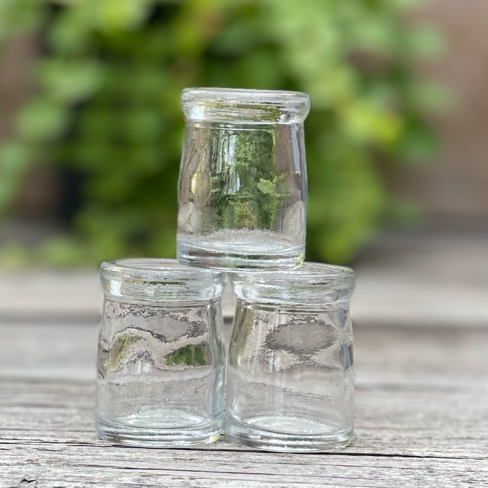 Vintage Restaurant Glass Creamer Jars Set of 3